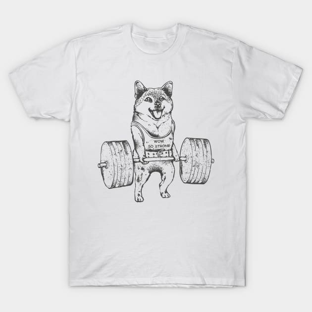 Shiba Inu Lift T-Shirt by huebucket